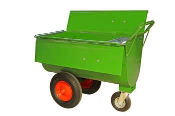 Growi® Futterwagen 180 Liter LL pulverbeschichtet, mit Deckel u. Mineralbehälter