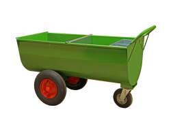 Growi&reg; Futterwagen 250 Liter LL pulverbeschichtet, mit Trennwand u. Mineralbeh&auml;lter