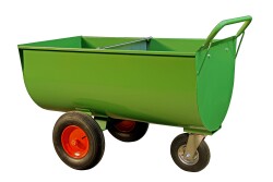 Growi&reg; Futterwagen 400 Liter LL pulverbeschichtet, mit Trennwand