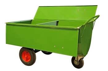 Growi® Futterwagen 600 Liter LS pulverbeschichtet, mit Trennwand u. Deckel