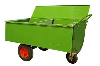 Growi® Futterwagen 600 Liter LS pulverbeschichtet, mit Trennwand, Deckel u. Mineralbehälter