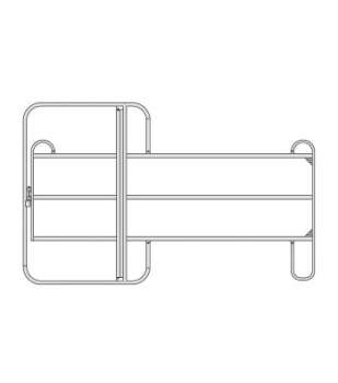 Growi® Panel Mod. TRE-Classic mit Tor, 240 cm B x 220 cm H, 3-rohrig