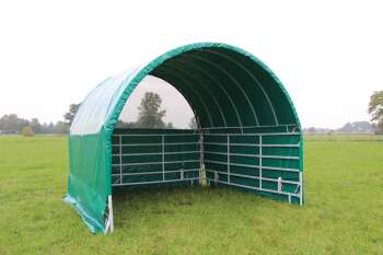 Growi®-Rundbogen-Weidezelt, komplett, 3,60 x 3,60 x 3,25 m inkl. Panels