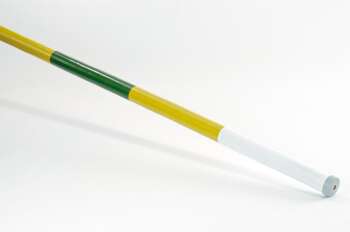 Hindernisstangen aus Holz, farbig, 10 cm Durchmesser, 300 cm lang gelb/grün