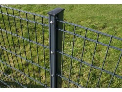 Zaunpfosten für Doppelstabmatten Exklusiv Grün RAL6005 Zaunpfosten für Mattenhöhe 203cm
