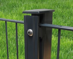 Zaunpfosten für Doppelstabmatten Exklusiv Grün RAL6005 Zaunpfosten für Mattenhöhe 203cm