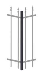 Mittelpfosten &quot;Chaussee verstellbar&quot; 1500 mm, matt schwarz