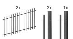 Zaun-Set Chaussee verstellbar zum Einbetonieren Höhe 100 cm