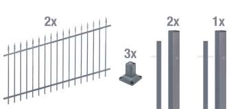 Zaun-Set Chaussee verstellbar zum Anschrauben Höhe 100 cm anthrazit 4 Meter
