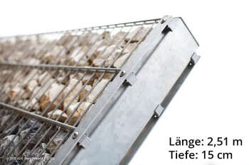 Gabionenzaun "SELINA" Länge 2,5m anthrazit RAL7016 163cm