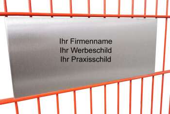 ZAUNSCHILD | FIRMENSCHILD | WERBESCHILD EDELSTAHL 95 x 155 mm