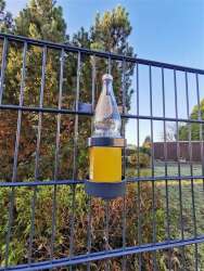 EINDREHALTERUNG ALS FLASCHENHALTER RUND - SCHMAL - EDELSTAHL