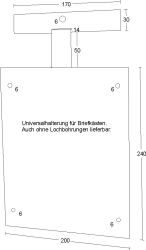 EINFACHE EINHÄNGEVARIANTE FÜR BRIEFKASTEN Universal - EDELSTAHL
