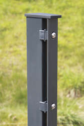 Doppelstabmatten-Set 6/5/6 anthrazit RAL7016 103 cm hoch Typ A mit Abdeckschiene zum Einbetonieren 3 Ecken 17,5 Meter