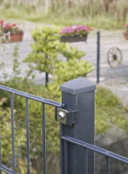 Doppelstabmatten-Set 6/5/6 anthrazit RAL7016 143 cm hoch Typ A mit Abdeckschiene zum Einbetonieren 3 Ecken 35,0 Meter