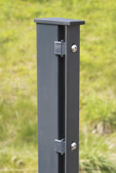 Doppelstabmatten-Set 8/6/8 feuerverzinkt 163 cm hoch Typ A mit Abdeckschiene zum Einbetonieren 1 Ecke 50,0 Meter