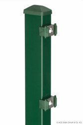 Doppelstabmatten-Set 8/6/8 feuerverzinkt 163 cm hoch Typ A mit Abdeckschiene zum Einbetonieren 1 Ecke 50,0 Meter