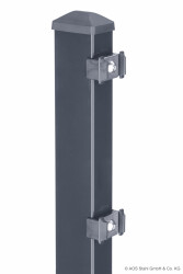 Doppelstabmatten-Set 8/6/8 feuerverzinkt 163 cm hoch Typ A mit Abdeckschiene zum Einbetonieren 1 Ecke 50,0 Meter