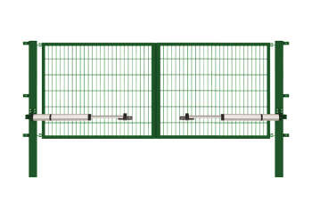 Gartentor mit E-Antrieb, grün, Höhe 120cm x Breite 350cm