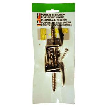 Winkelbeschlag V2A 4er-Karte, geblistert, mit Schrauben  # 1 Stück = 1x 4er-Karte #