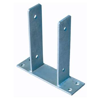 Pfostenträger zum Aufschrauben 9 x 9 cm feuerverzinkt, für Pfosten 9 x 9 cm mit seitl. Lasche