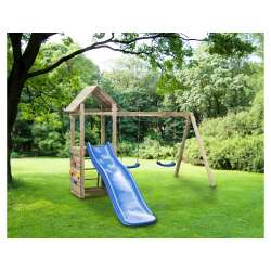 Spielturm MIA mit Doppelschaukel B 295 x T 160 x H 210 cm, kdi-grün Kletterturm, PH 90 cm