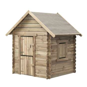 Kinderspielhaus STEFFI B 120 x T 120 x H 160 cm, kdi-grün Klöntür, Fenster, Dach mit Dachpappe