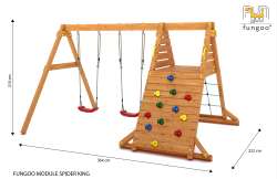 Fungoo Doppelschaukel-Kletterwand Spider King / Nadelholz teak. impr.