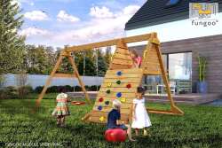 Fungoo Doppelschaukel-Kletterwand Spider King / Nadelholz teak. impr.