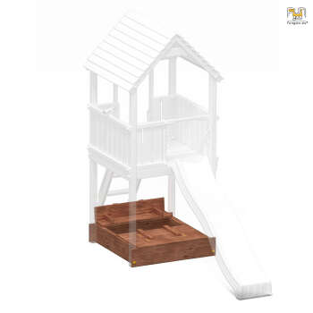 Sandkasten mit Sitzmöglichkeit, umbaubar zur Abdeckung für MyHouse, Myside, MySpace / Nadelholz teak impr.