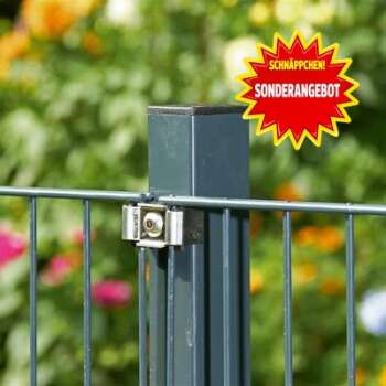 Doppelstabmattenzaun 656, ohne Spitzen, Höhe 100 cm in Anthrazit Länge 10 Meter ohne Versandkosten