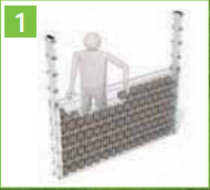 Gabionenzaun "ALINE" zum Aufschrauben 100cm Grundelement