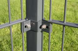 Eckschelle f&uuml;r Zaunpfosten B in gr&uuml;n RAL6005