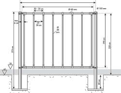 Gitterstab d = 48,3 mm, Länge 1,80 m, mit 2 verstärkten T-Schellen (341213)
