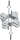 Schelle Quadrat 90 mm, 4 Halter, winklig, vz