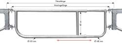 Abtrennung R2LB(3/4), H= 60 cm Montagel&auml;nge 2,75 -...