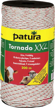 Tornado XXL Litze, 1000 m Rolle geflochtene Litze, weiss-rot