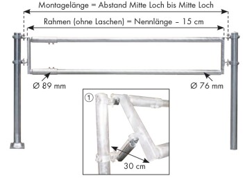 PATURA Futtertischabtrennung, Montagelänge 400 cm, 2-rohrig