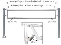 PATURA Futtertischabtrennung, Montagelänge 400 cm, 2-rohrig
