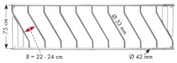 PATURA Kälber-Schrägfressgitter, Nennlänge 250 cm, 7 Fressöffnungen