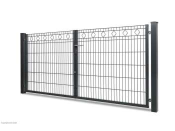 Doppeltor für Schmuckzaun Barcelona Moosgrün RAL6005 830mm