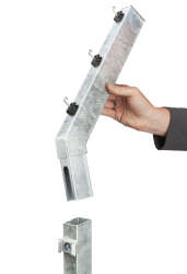 Stachelrahtabweiser einseitig 45° für 60 x 40mm Pfosten