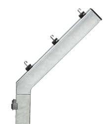 Stachelrahtabweiser einseitig 45° für 60 x 40mm Pfosten