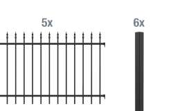 10 Meter Komplett-Set Aluminium-Zaun Chaussee -Höhe 100cm, schwarz-
