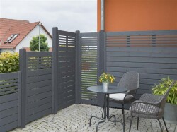 Zaunserie "190" Grundelement Breite 90 x Höhe 180 cm basaltgrau