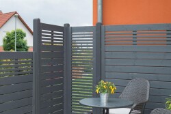 Zaunserie "190" Stufenelement Breite 90 x Höhe 141 cm basaltgrau