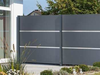 Alumiumsichtschutz "213" Anschlusselement Breite 90 x Höhe 180/90 cm