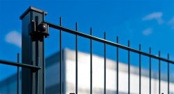 Doppelstabmattenzaun "Flexi-Basic" Höhe 183 cm Anthrazit RAL7016 14 Meter keine Ecke